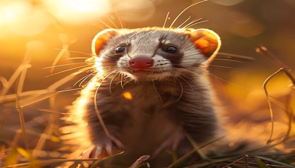 ferret playful in editorial style