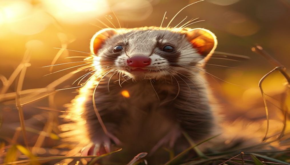 ferret playful in editorial style