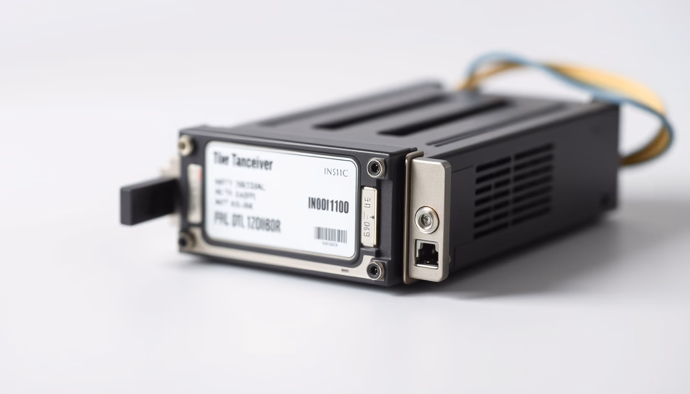 fiber optic transceiver in editorial style