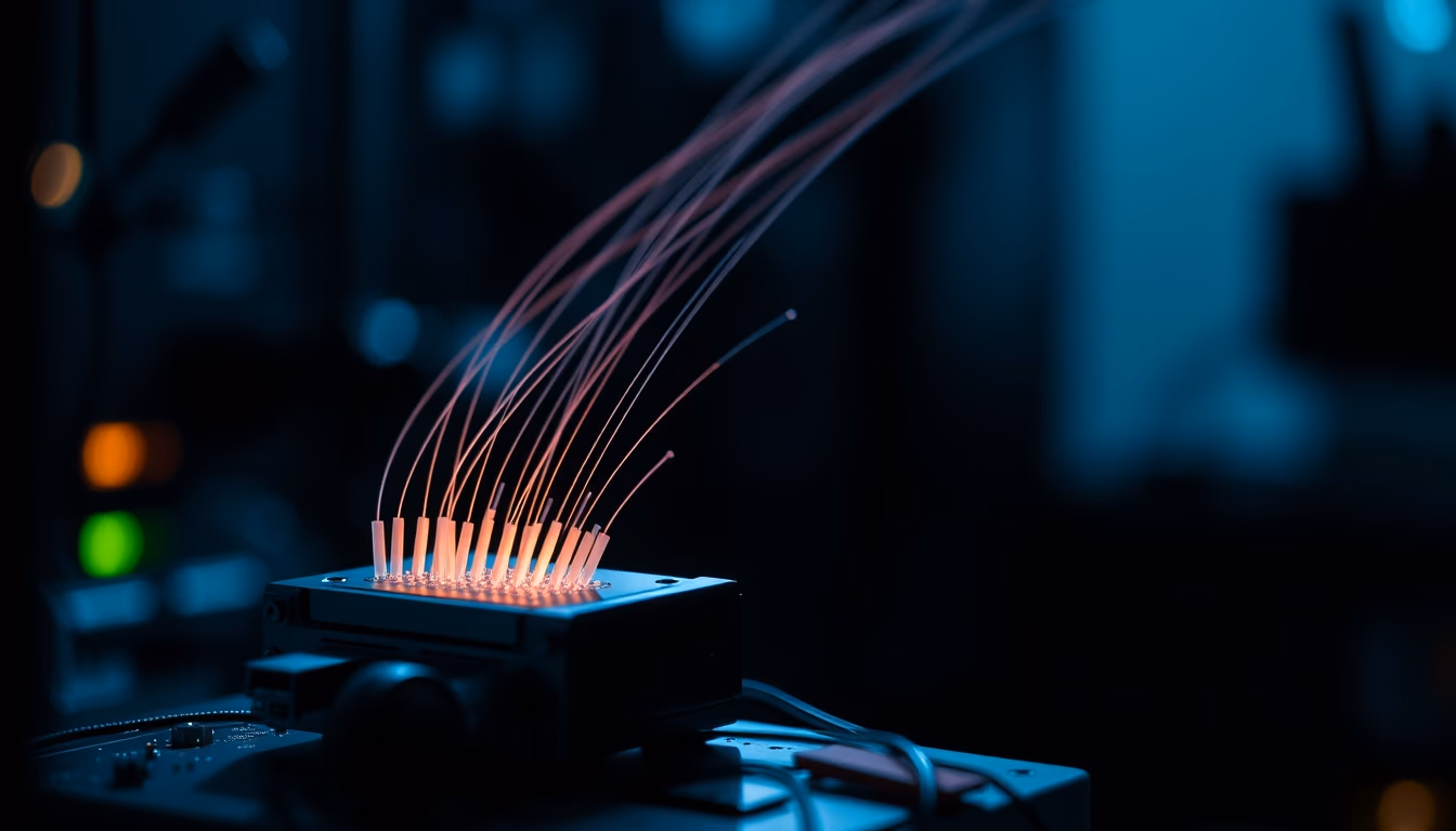 fiber optic transceiver in editorial style