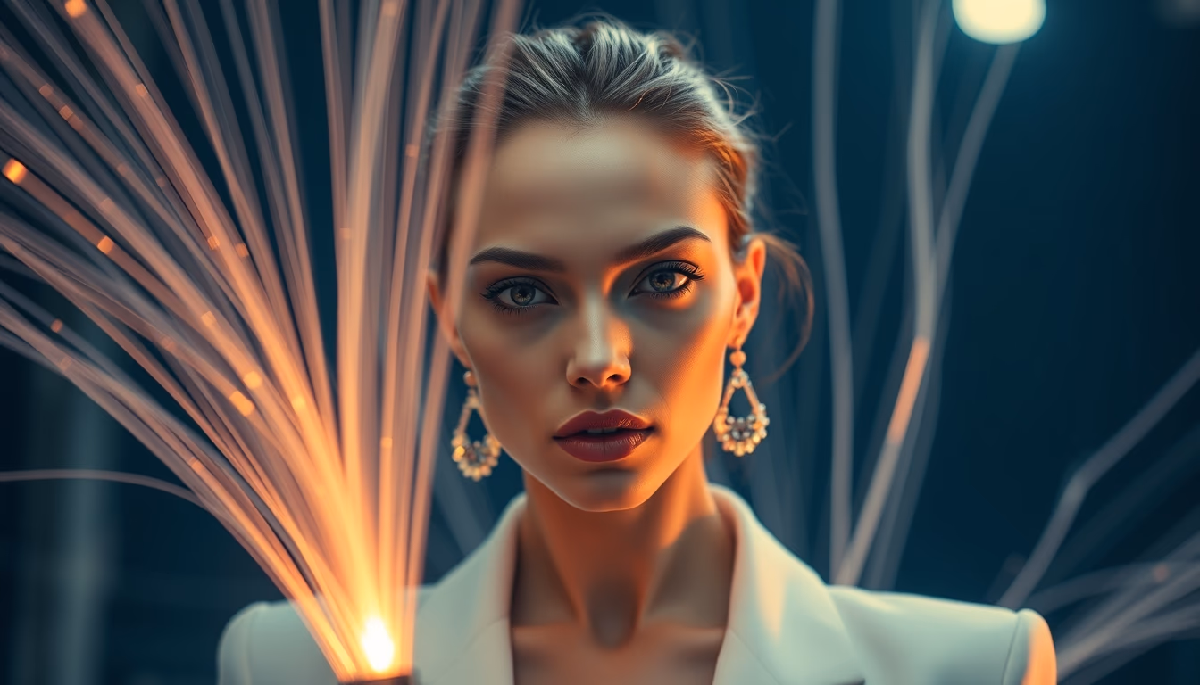 fiber optic transceiver in editorial style