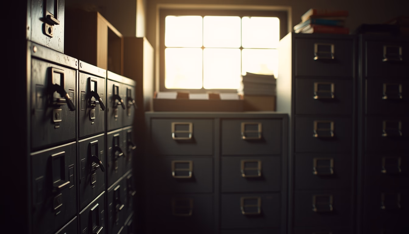 filing cabinet vintage in editorial style