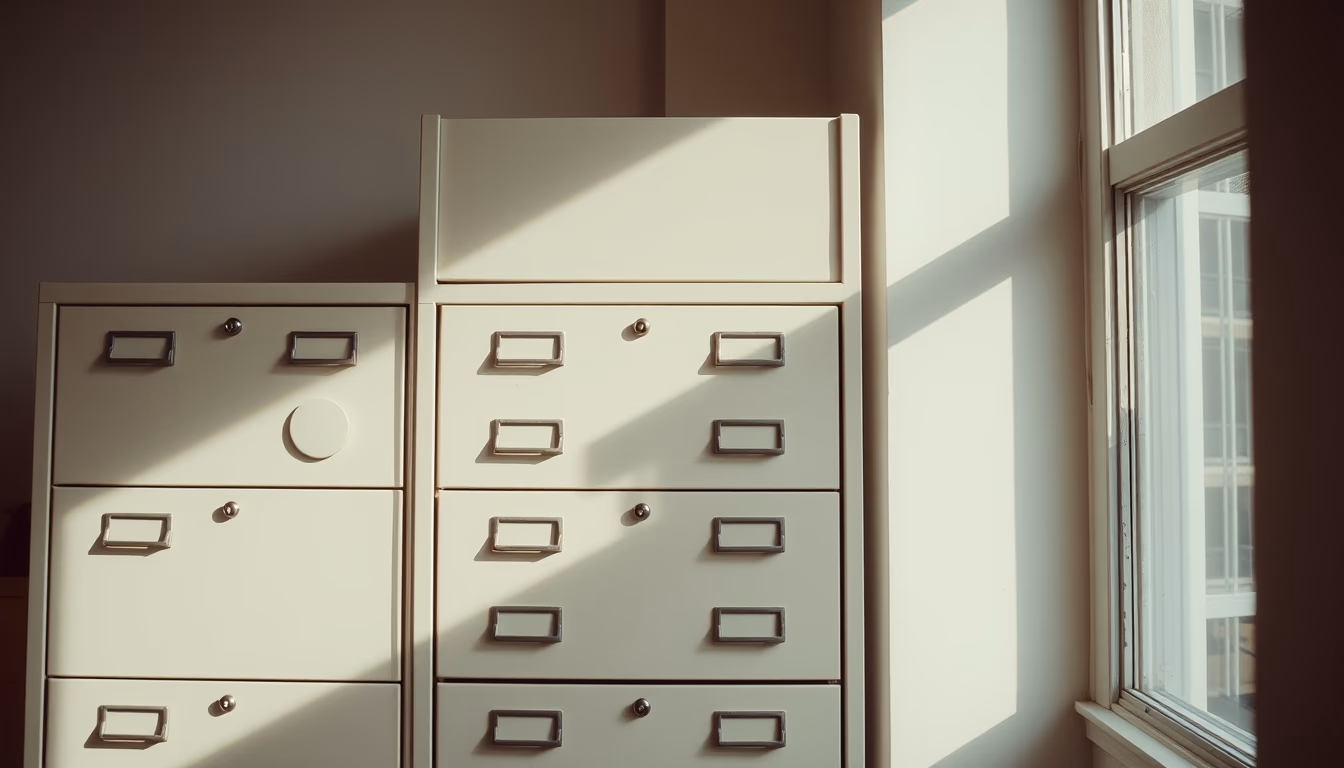 filing cabinet vintage in editorial style