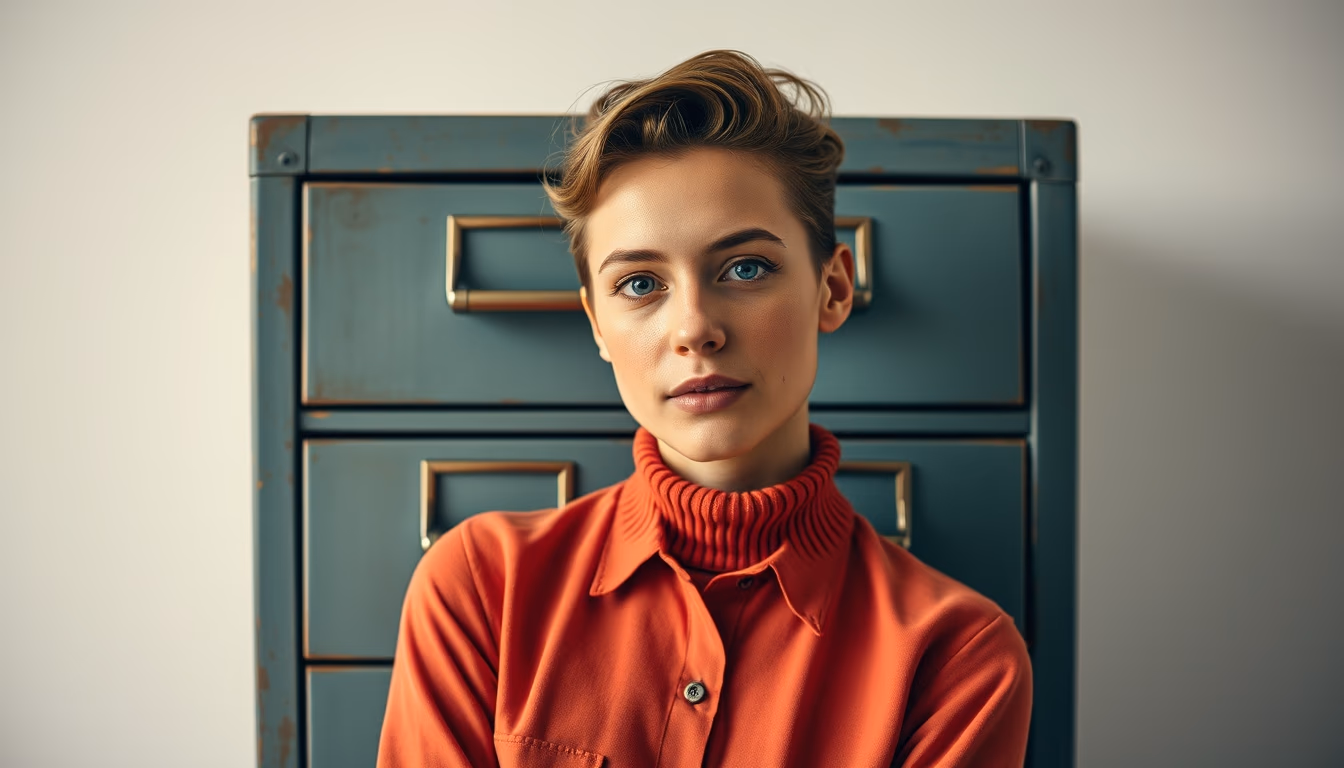 filing cabinet vintage in editorial style