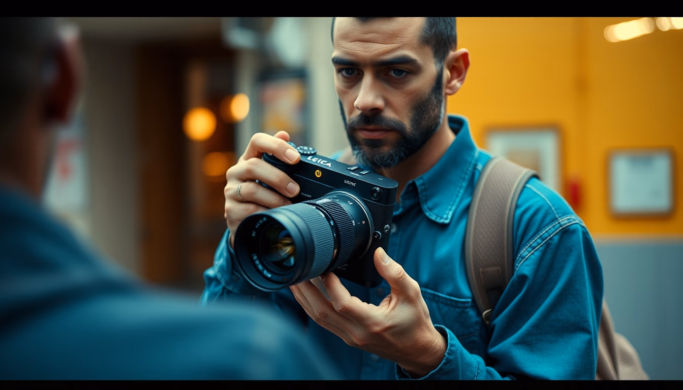 film camera leica in editorial style