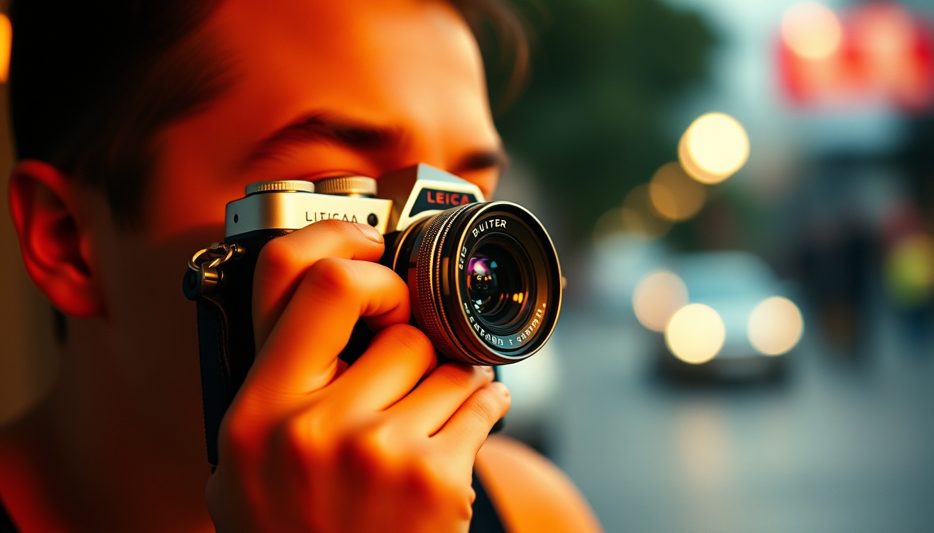 film camera leica in editorial style