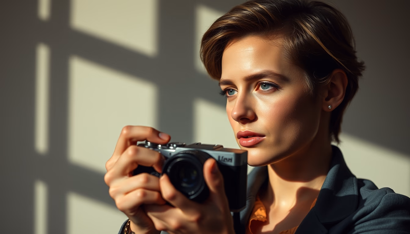 film camera leica in editorial style