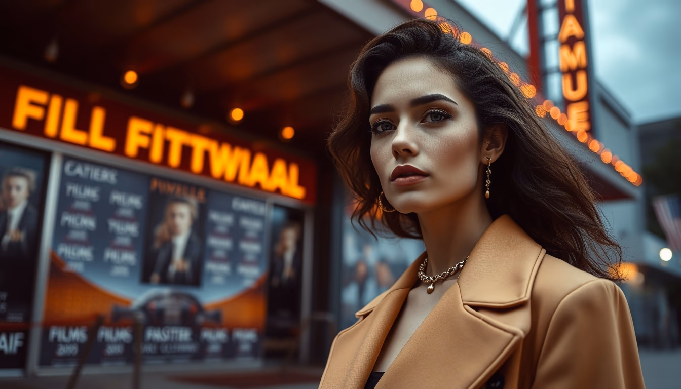 film festival venue exterior in editorial style