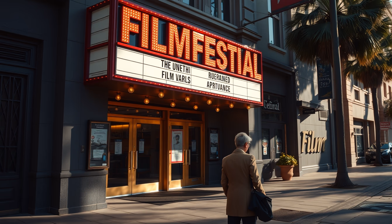film festival venue exterior in editorial style