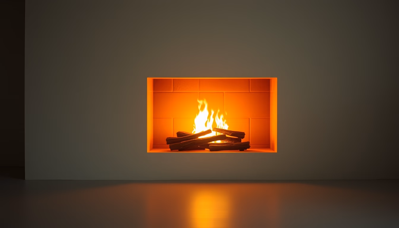 fireplace warm glow in editorial style
