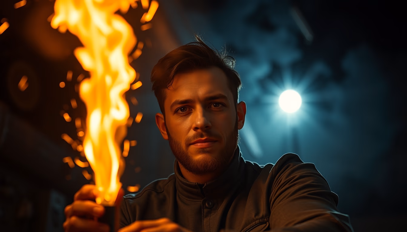 firestarter ferro rod in editorial style