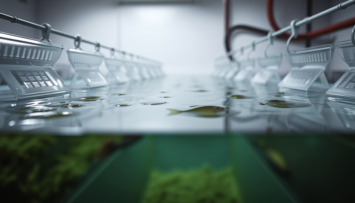 fish hatchery raceways in editorial style