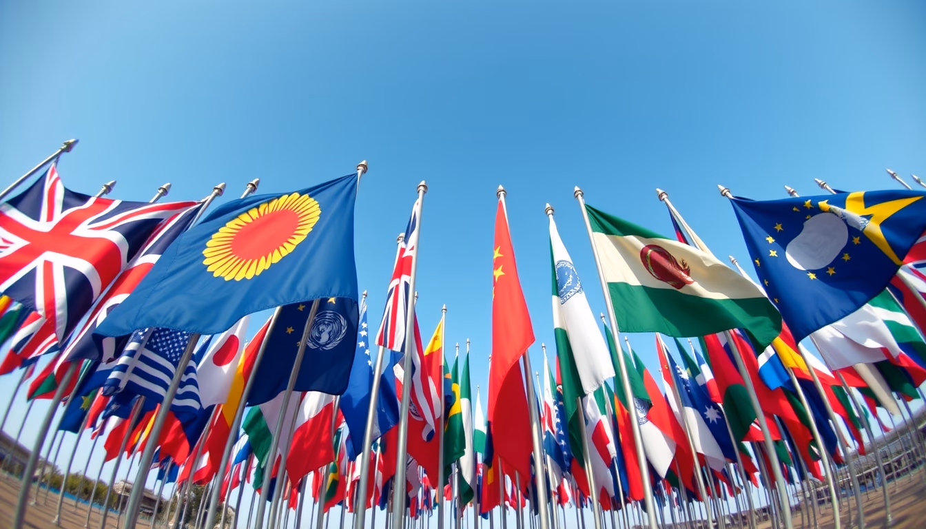 flags united nations row in editorial style