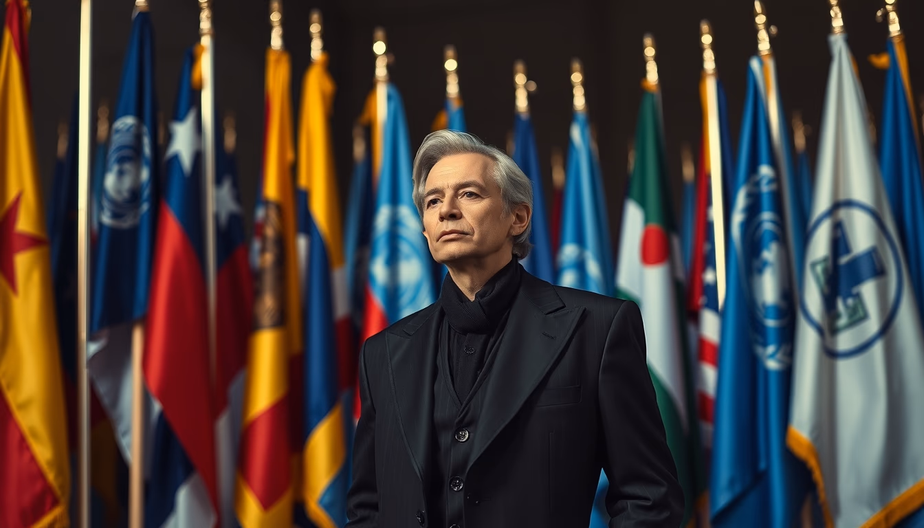 flags united nations row in editorial style