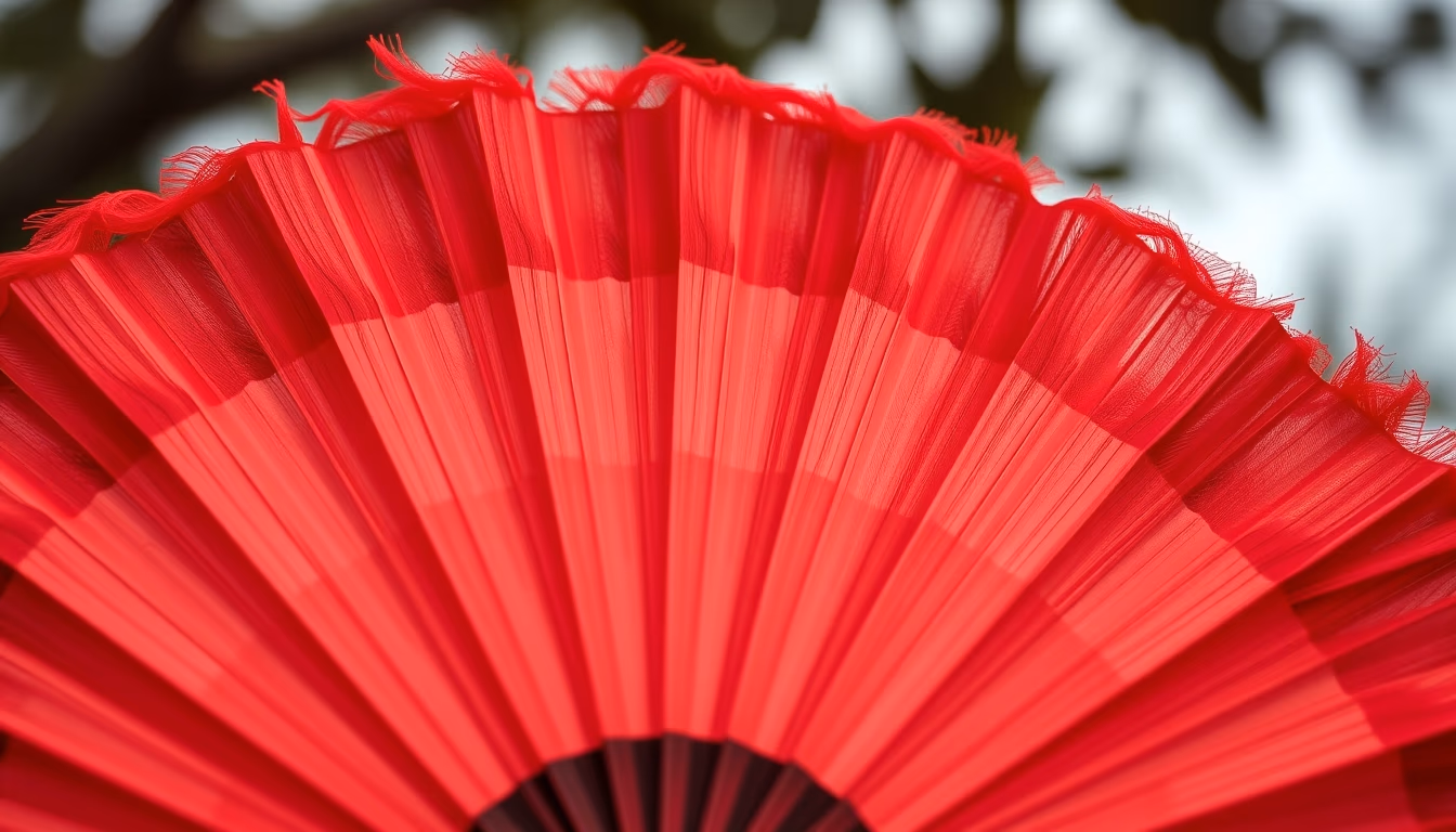 flamenco fan red detail in editorial style