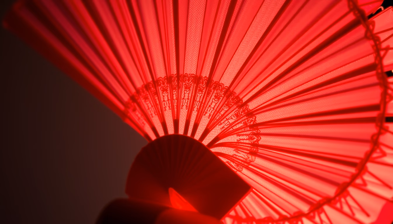 flamenco fan red detail in editorial style