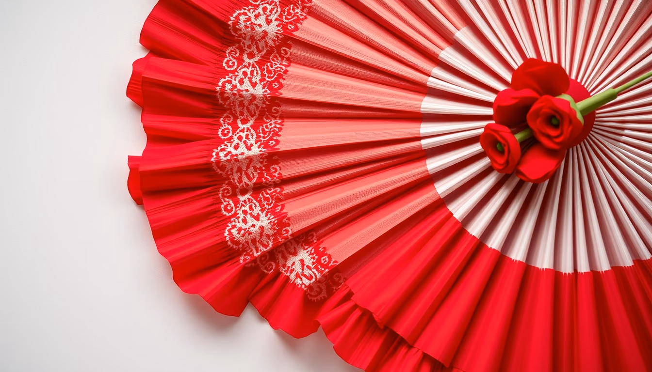 flamenco fan red detail in editorial style
