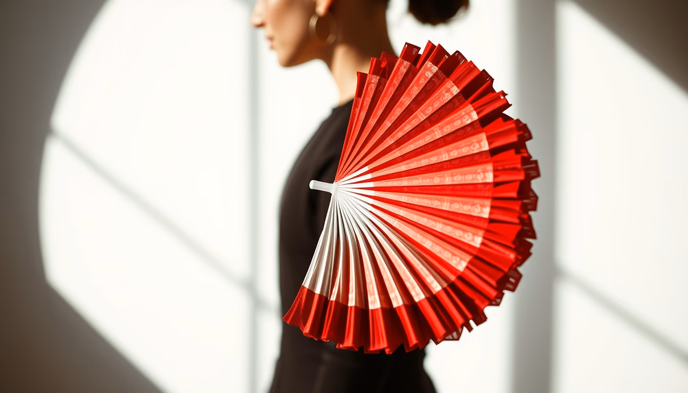 flamenco fan red detail in editorial style