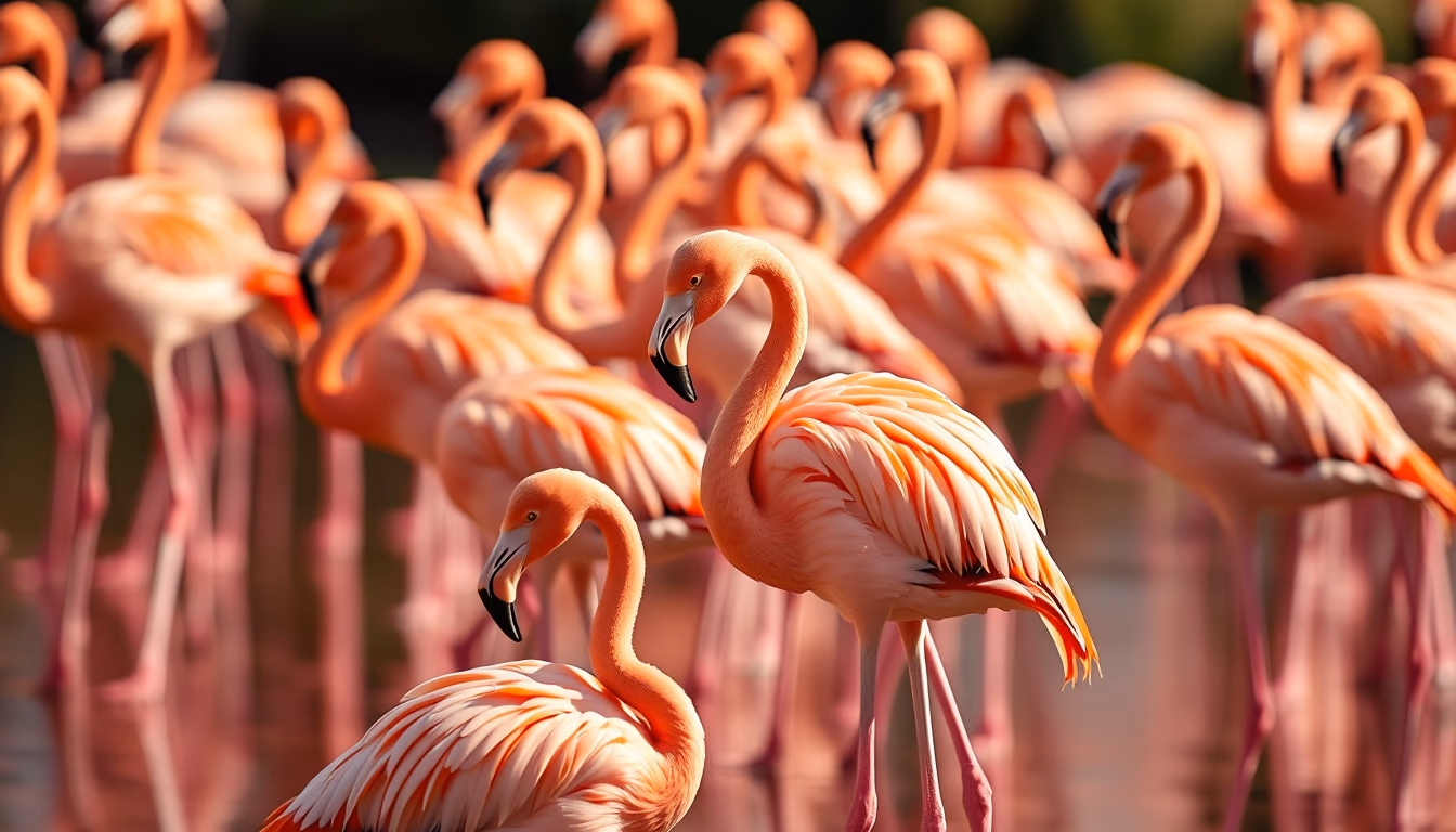 flamingo flock pink in editorial style