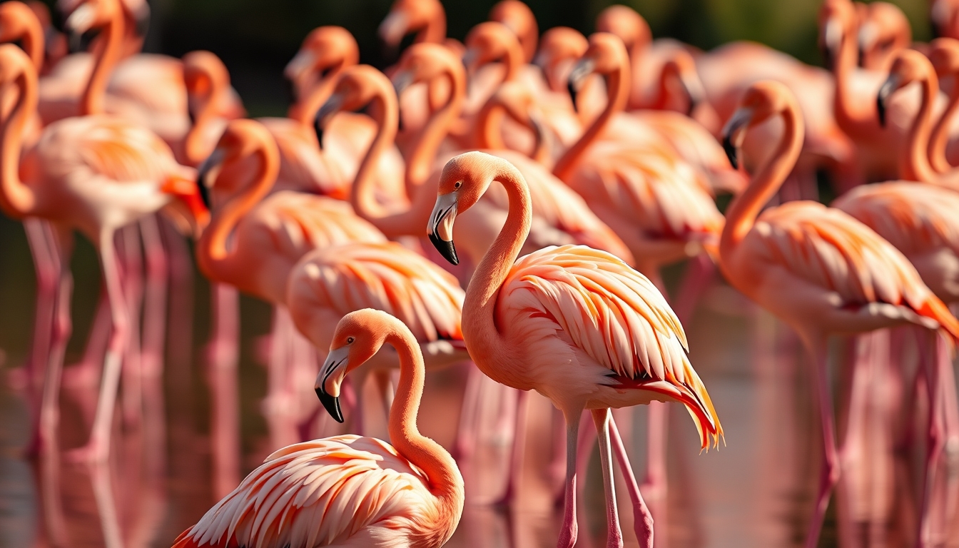 flamingo flock pink in editorial style