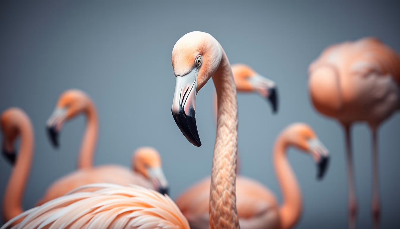 flamingo flock pink in editorial style