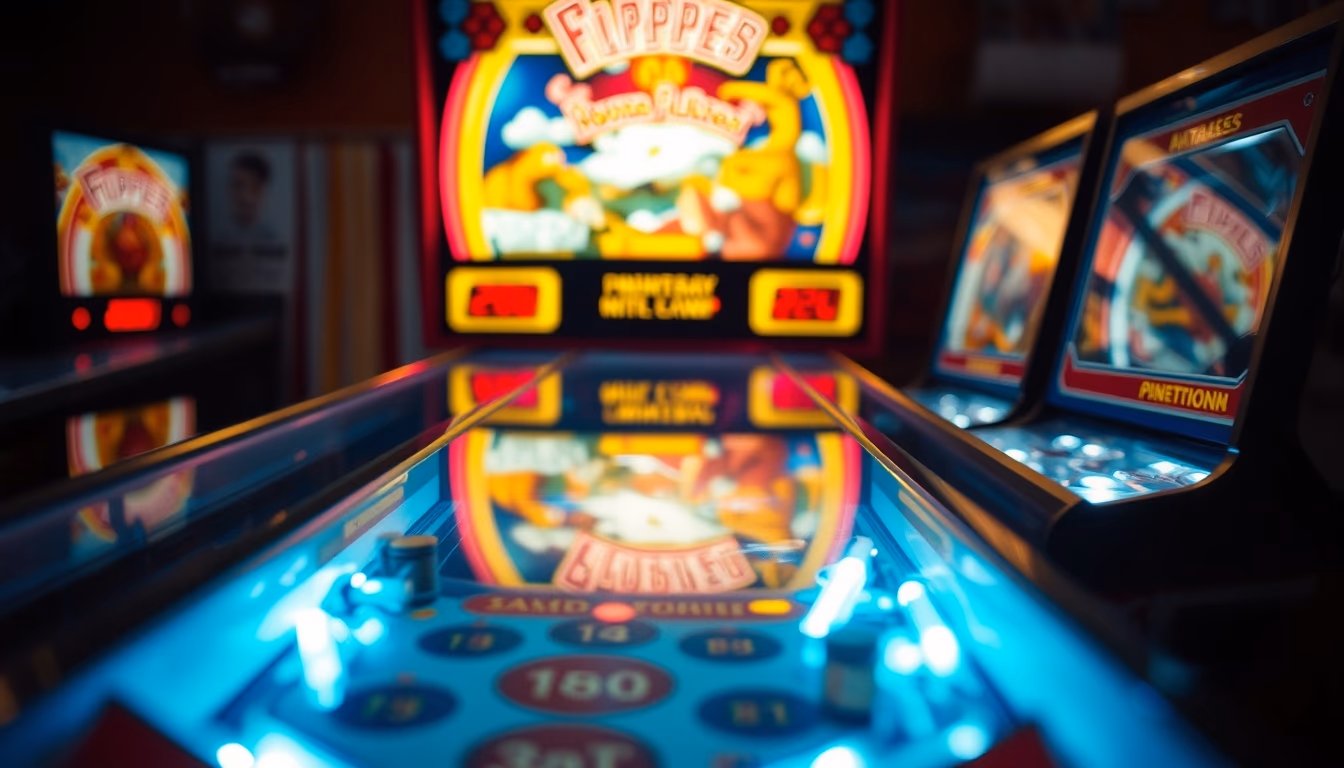 flippers pinball closeup in editorial style