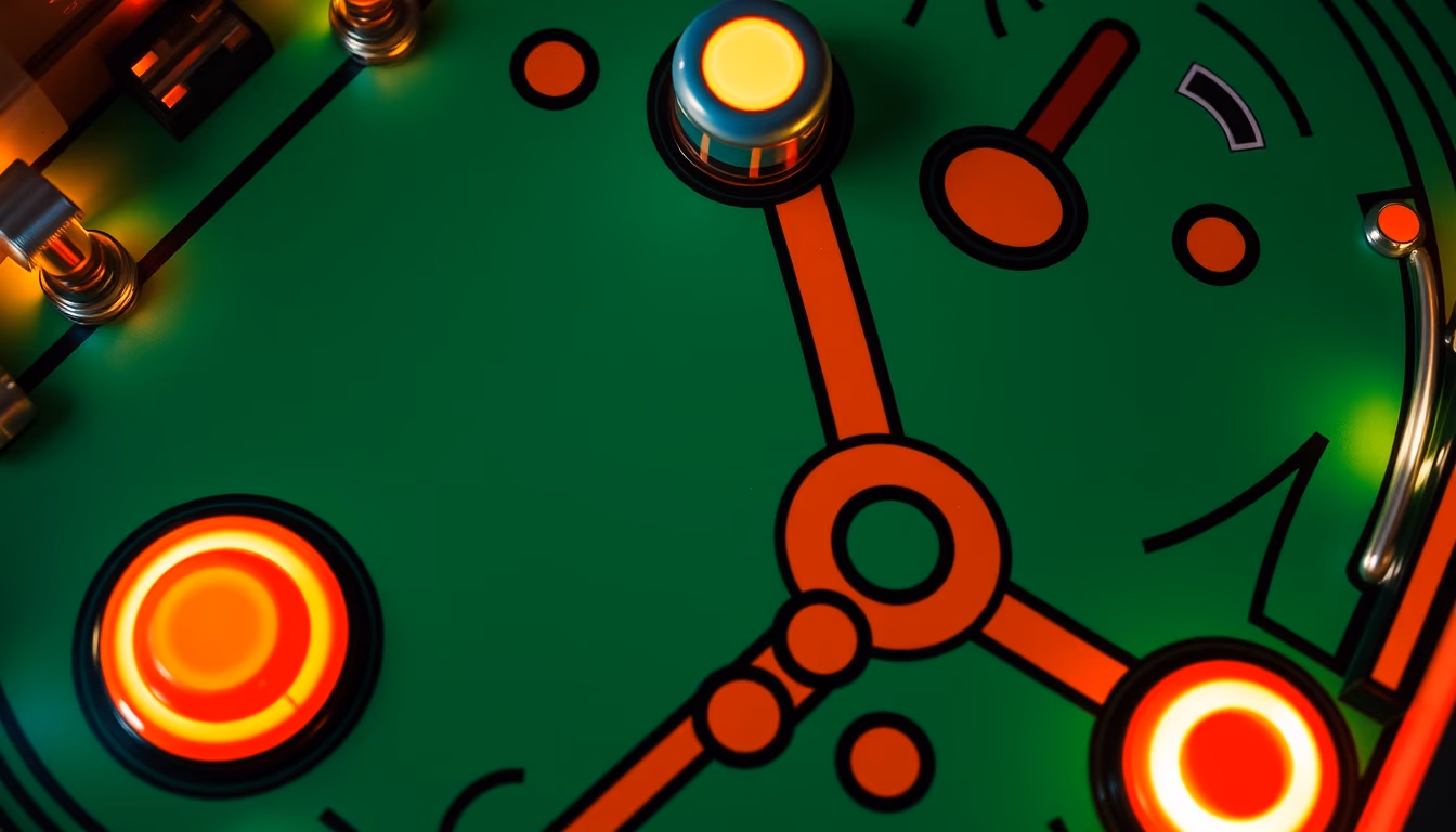 flippers pinball closeup in editorial style