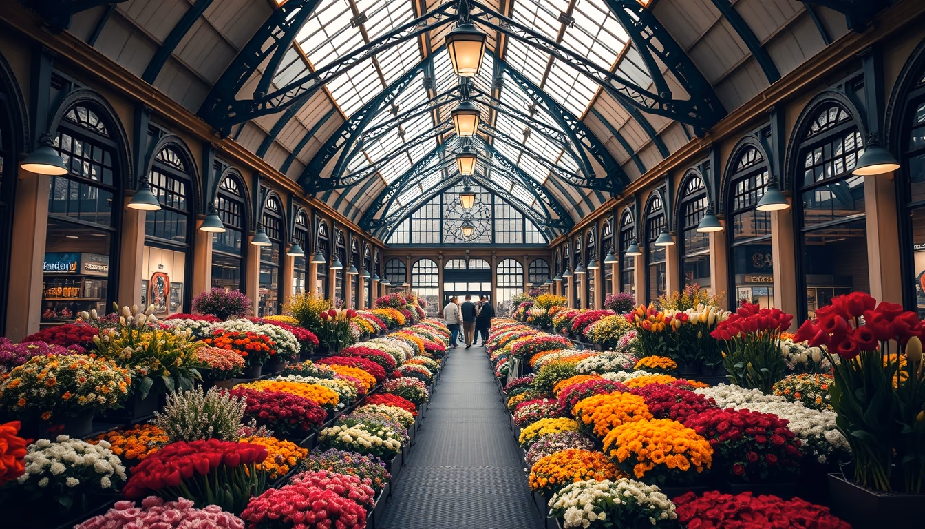 flower market amsterdam in editorial style