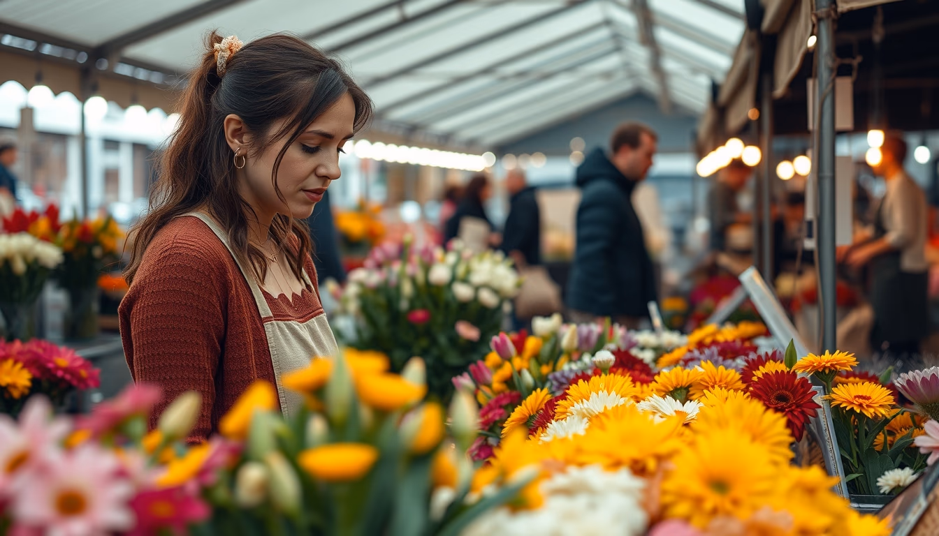 flower market amsterdam in editorial style