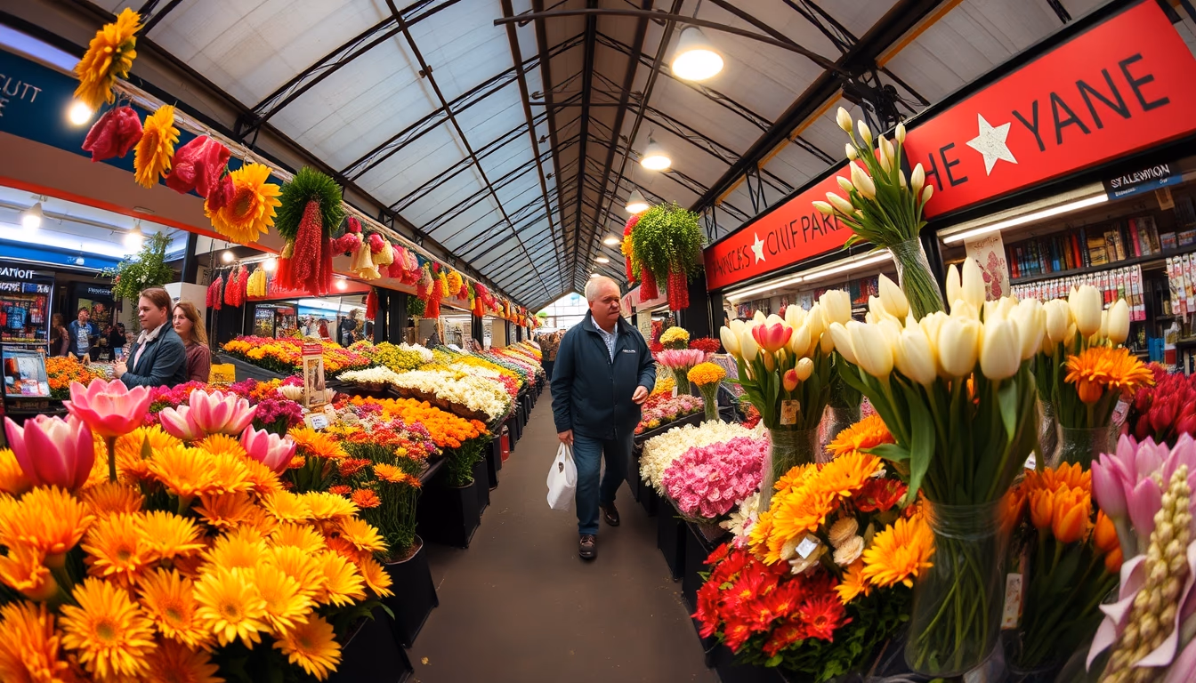 flower market amsterdam in editorial style