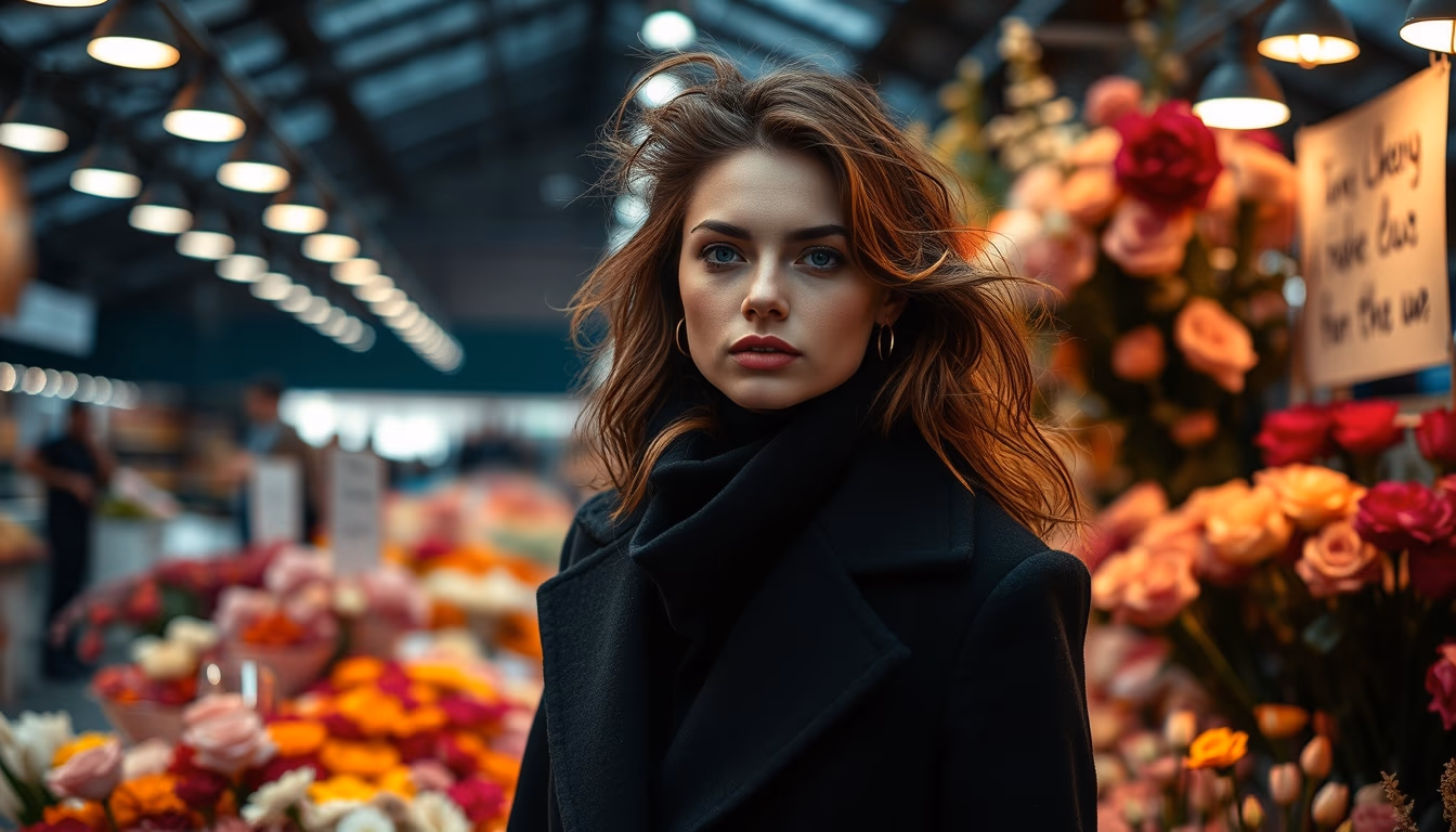 flower market amsterdam in editorial style