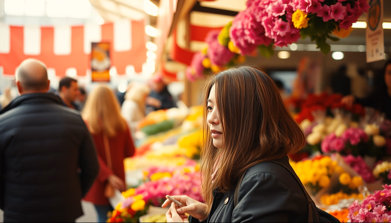 flower market amsterdam in editorial style