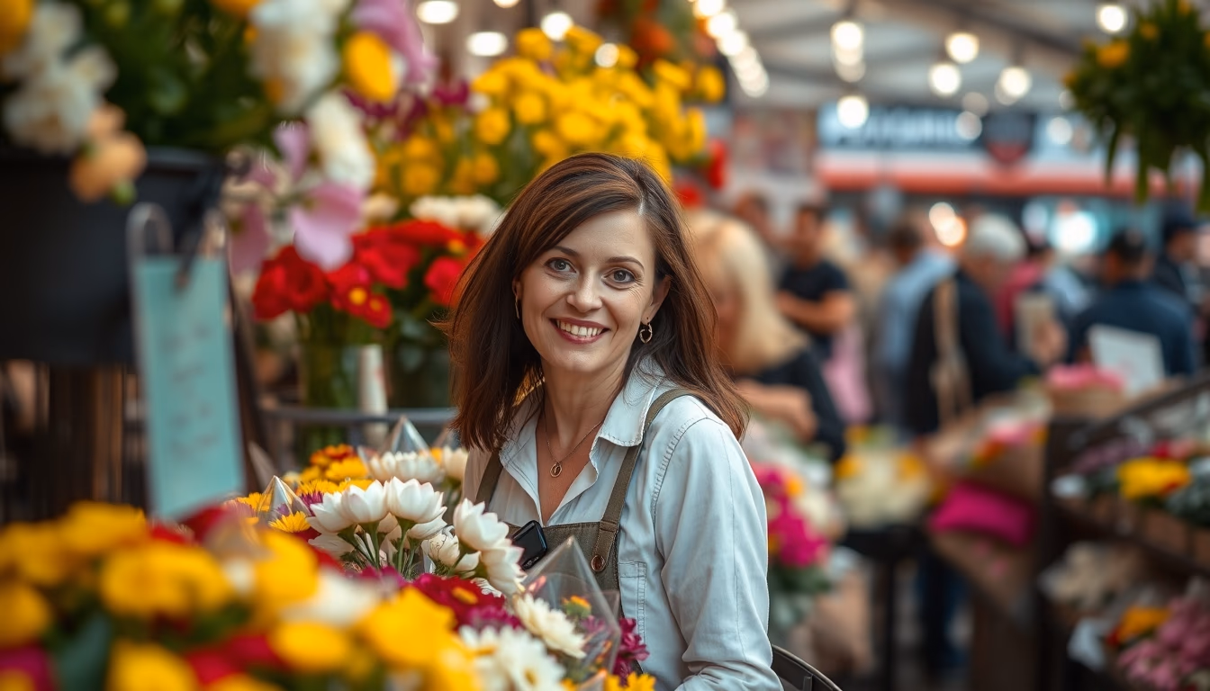 flower market amsterdam in editorial style