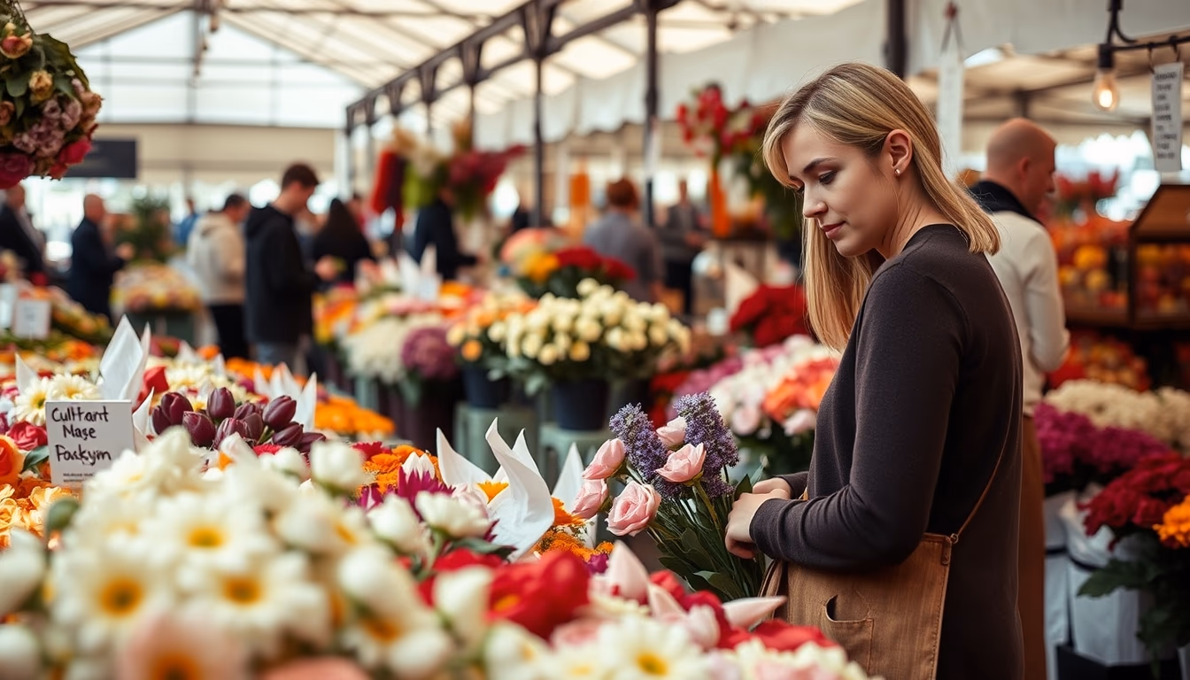 flower market amsterdam in editorial style