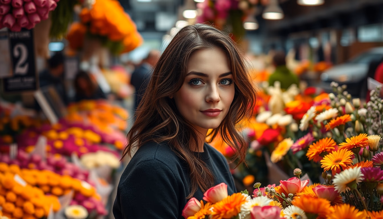 flower market amsterdam in editorial style