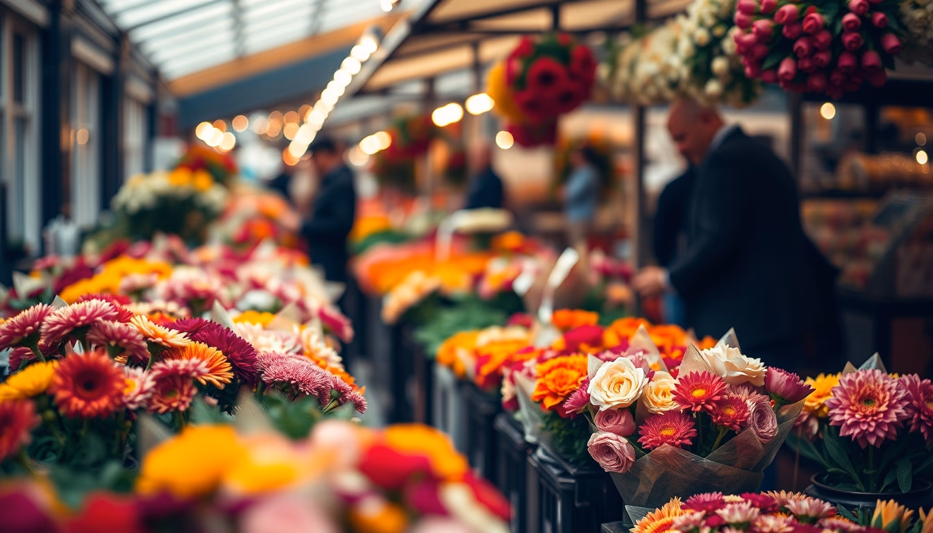 flower market amsterdam in editorial style