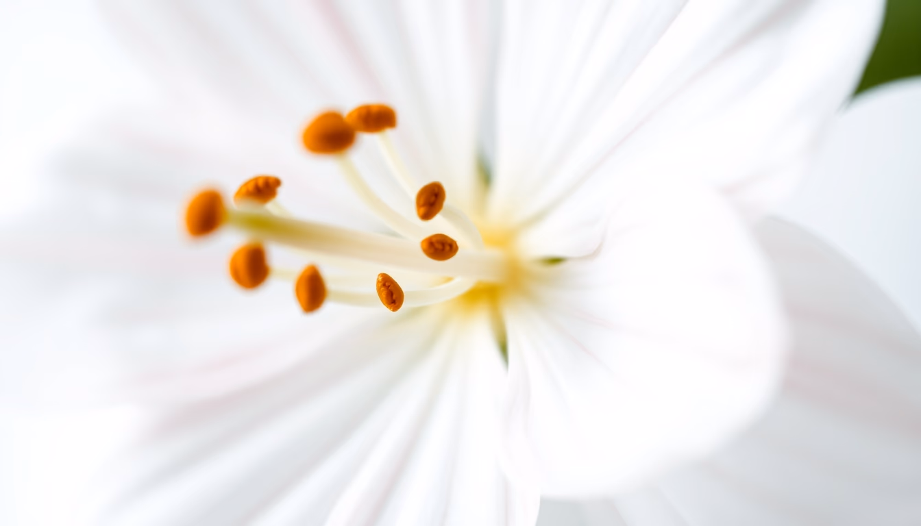 flower stamen pollen macro in editorial style