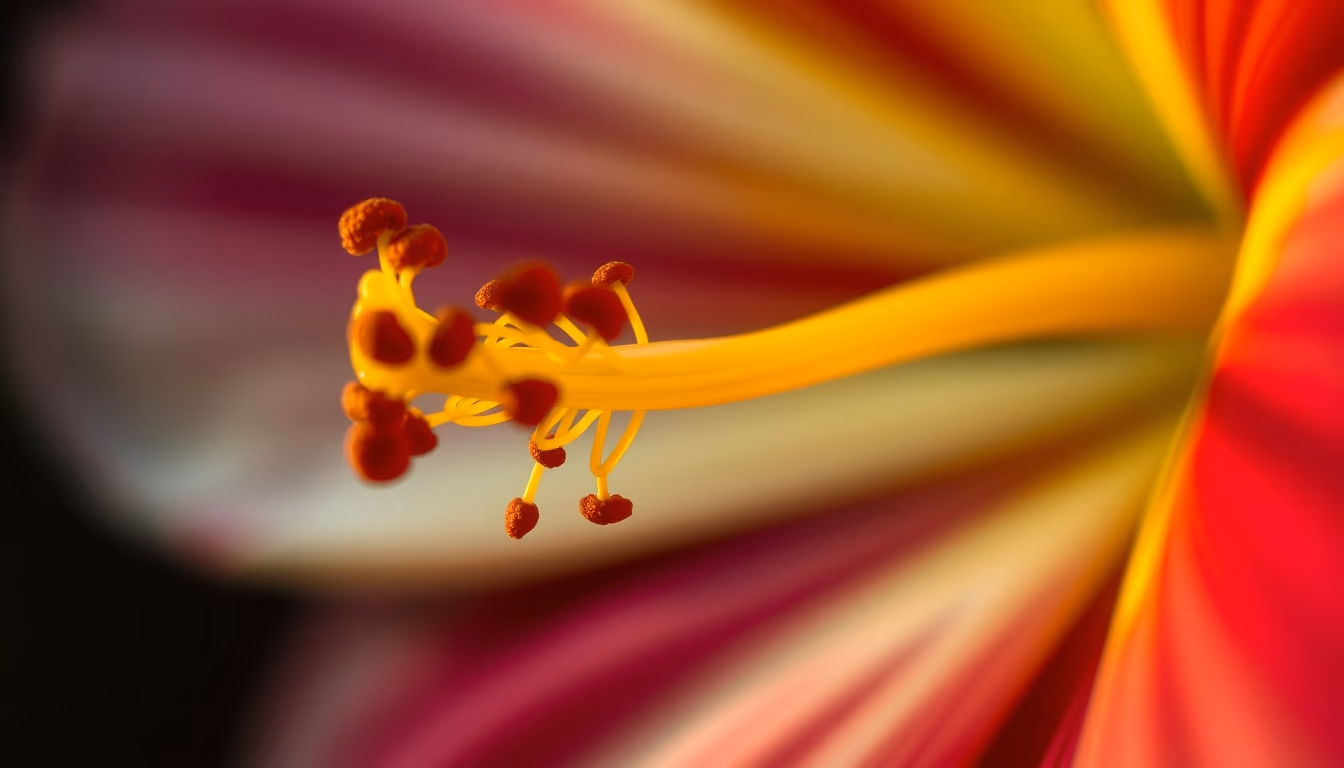 Flower stamen pollen macro em estilo editorial