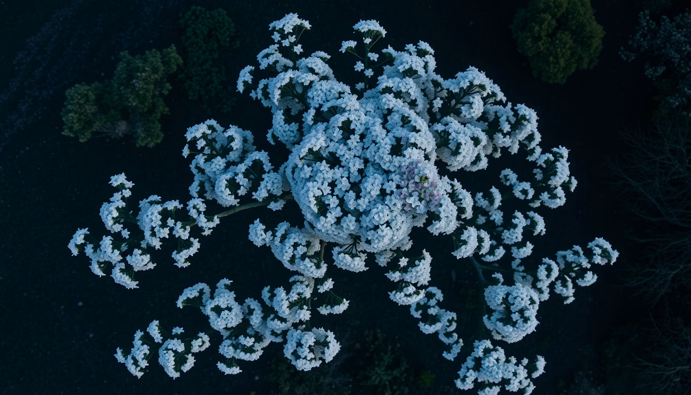 flowering chestnut tree in editorial style