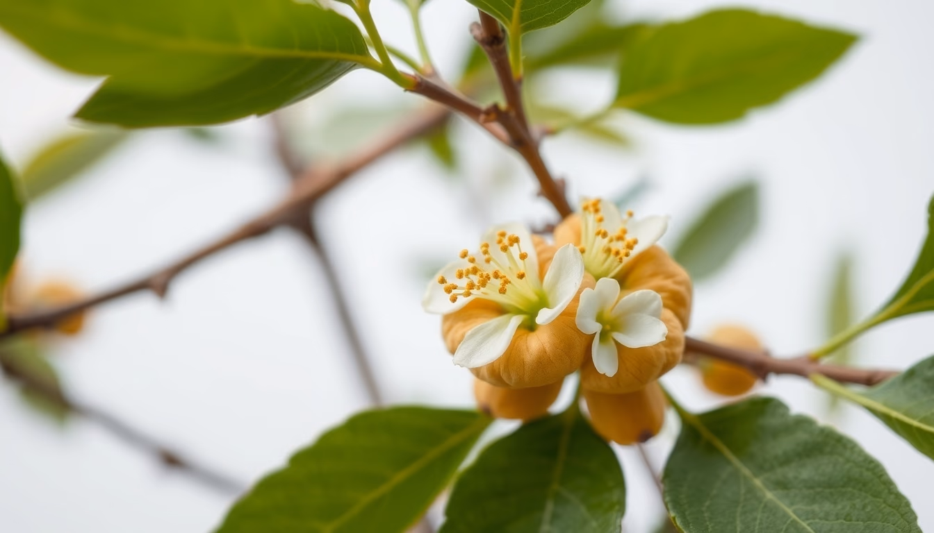 flowering chestnut tree in editorial style