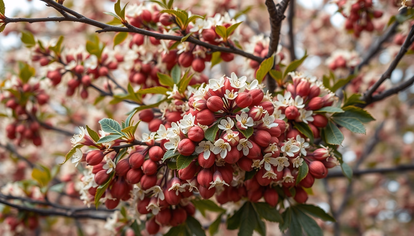 flowering chestnut tree in editorial style