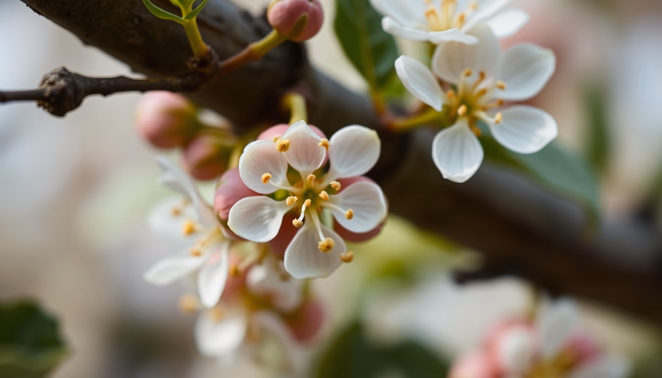 flowering chestnut tree in editorial style