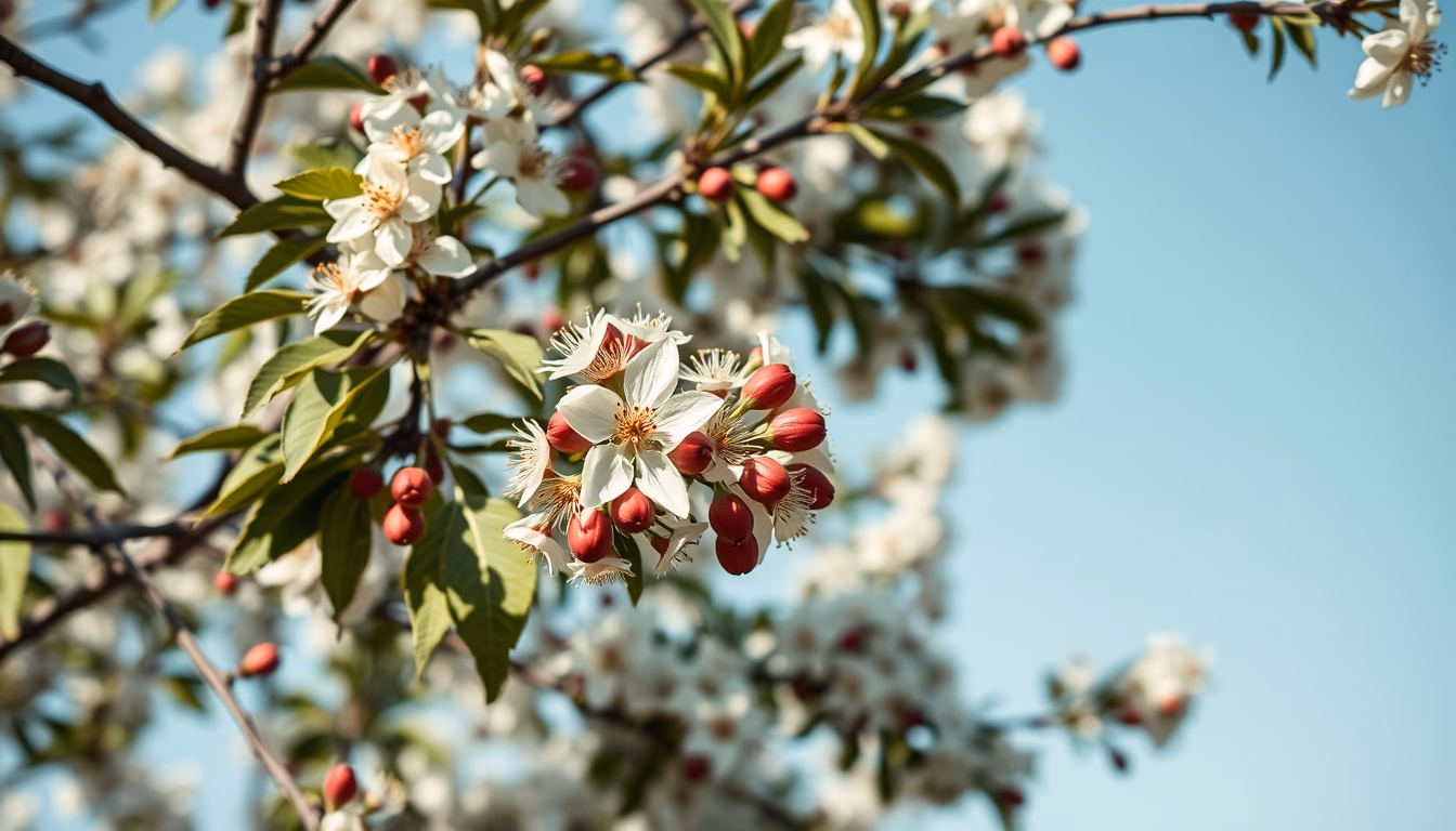 flowering chestnut tree in editorial style