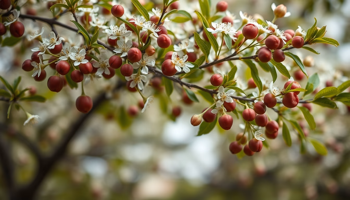 flowering chestnut tree in editorial style