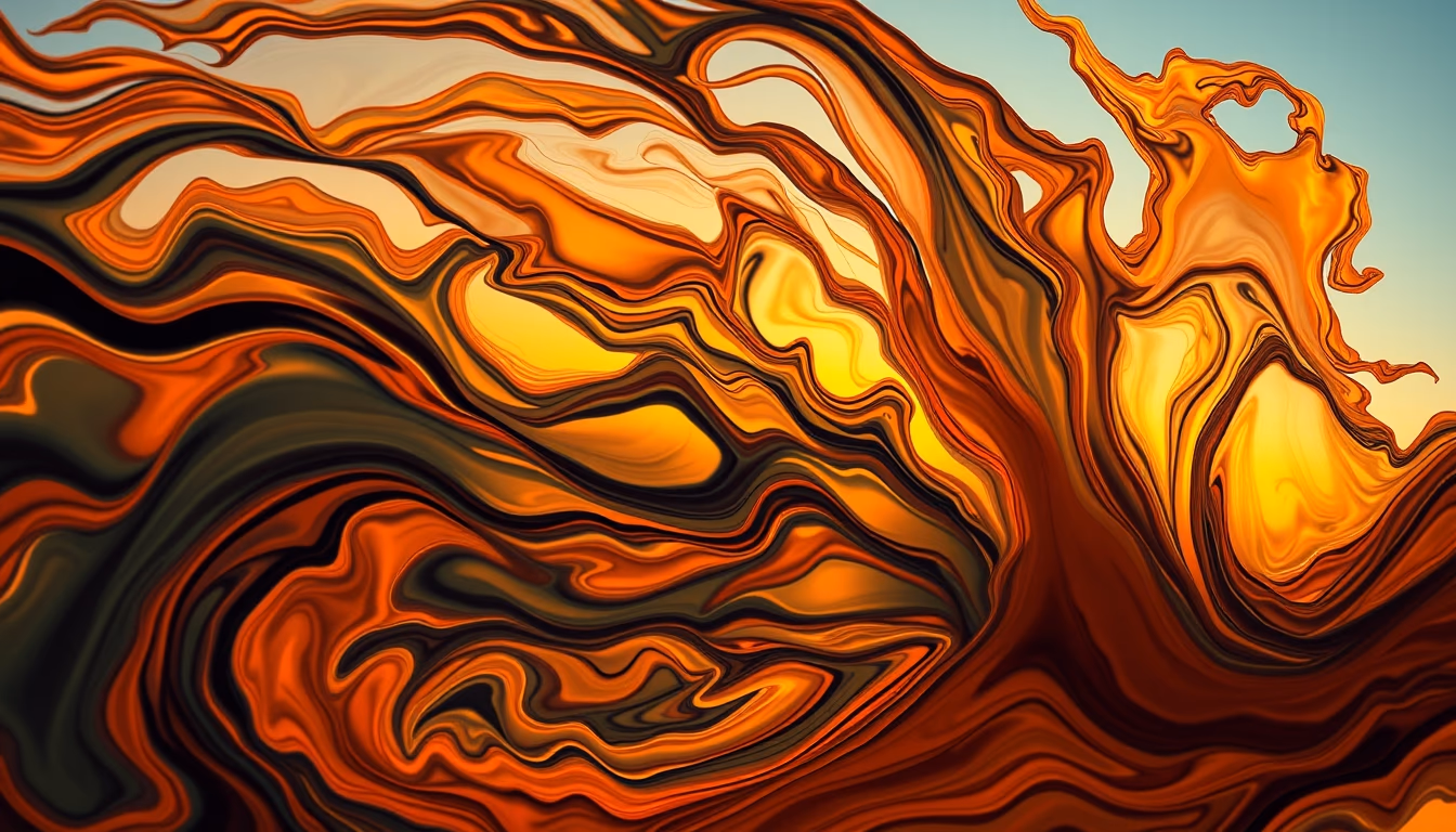 fluid art swirling colors in editorial style