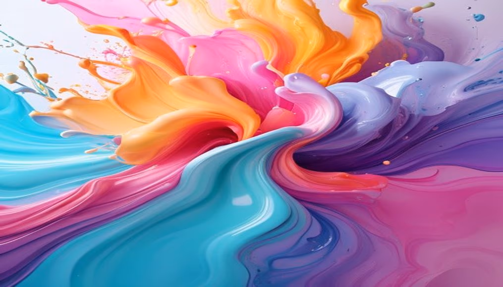 Arte fluida swirling colors em estilo editorial