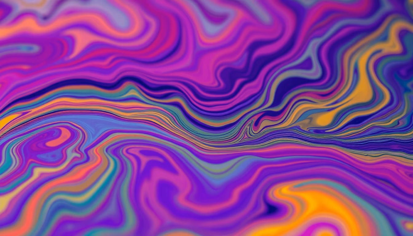 fluid art swirling colors in editorial style