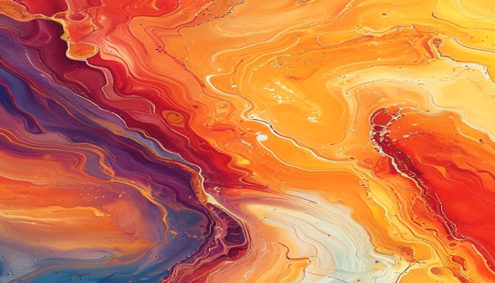 fluid art swirling colors in editorial style