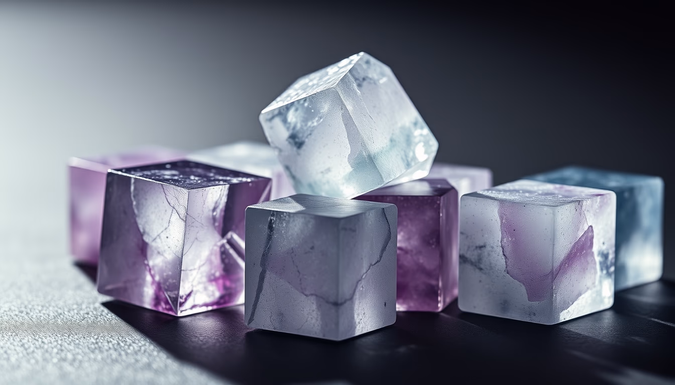 fluorite cubes octahedral in editorial style