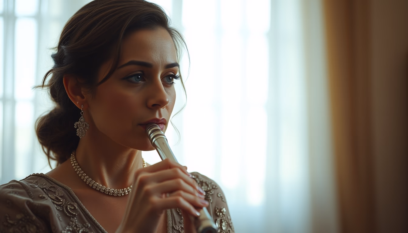 flute silver elegant in editorial style